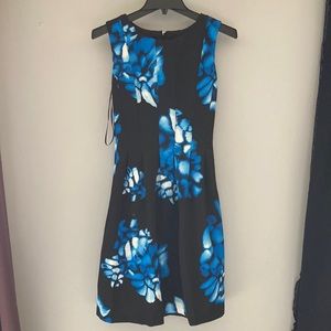 Calvin Klein blue floral dress with pockets